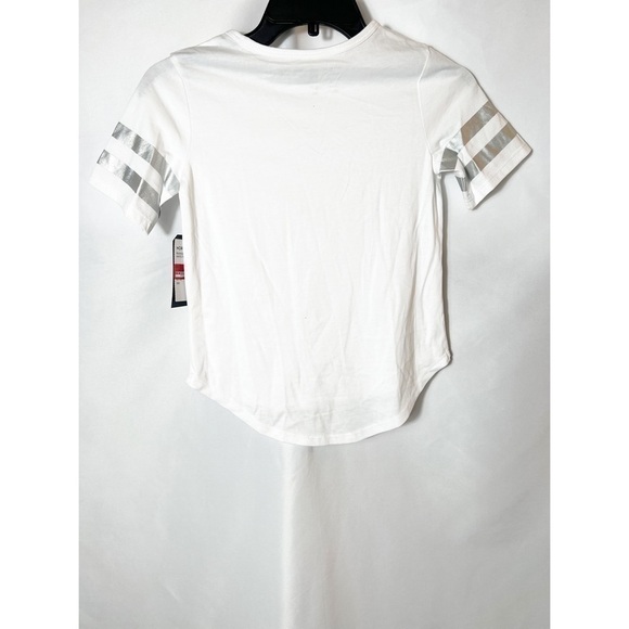 NWT Melrose and Market White With Silver Striped Sleeves - Picture 2 of 2